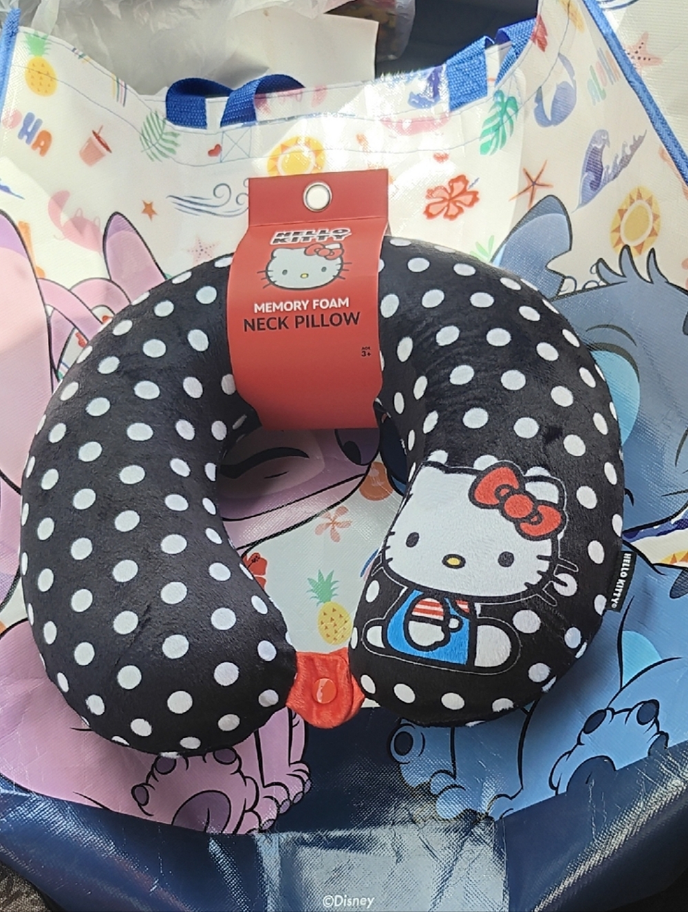 Hello Kitty Polka Dot Memory Foam Neck Pillow